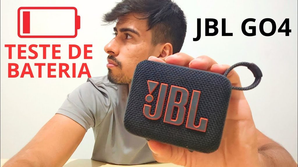 Vídeo testando a bateria da mini caixa JBL Go 4
