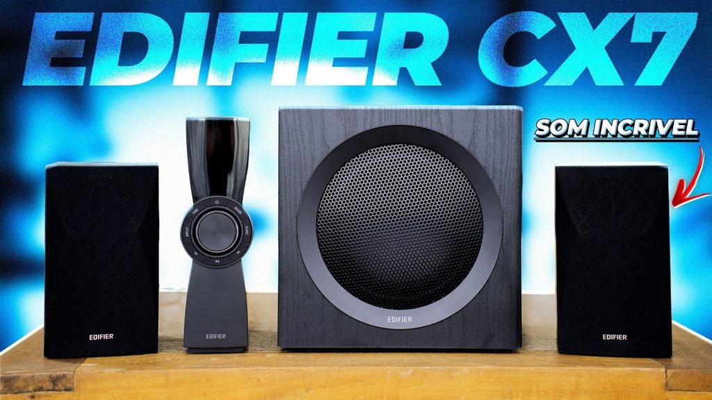 Vídeo sobre o melhor sistema 2.1 com subwoofer para PC